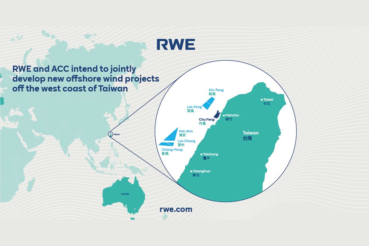Map: RWE and ACC intend to jointly develop new offshore wind projects off west the coast of Taiwan